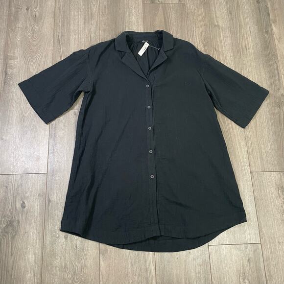 Madewell Lightspun Cover Up 3/4 Sleeve Mini Shirt Dress US Women's M New - Picture 4 of 8